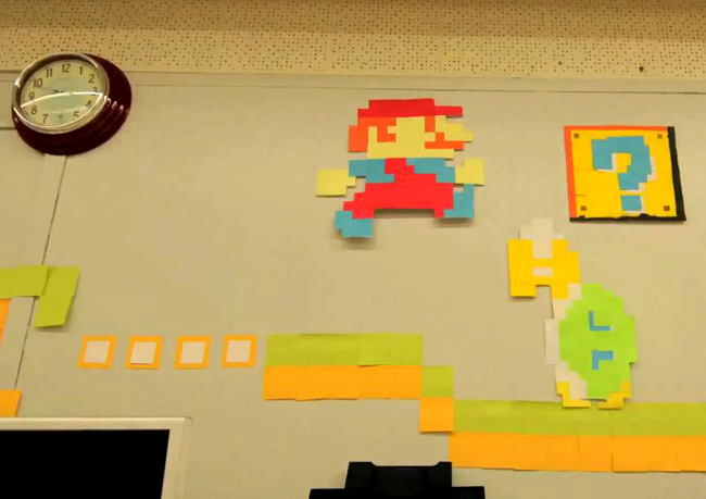 Mario Bros se vuelve analógico para hacernos disfrutar de la oficina